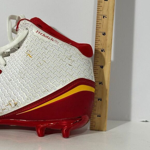 Under Armour Highlight 2 MC Knit Men’s Football Cleats Red, White, & Yellow Colo - Picture 14 of 15